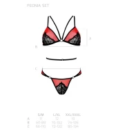 Комплект білизни Passion PEONIA SET XXL/XXXL red, бра, трусики — Просмотреть изображение 5