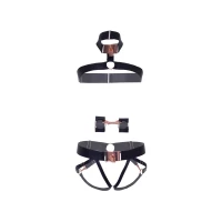 Комплект атласних ременів для бондажу Leg Avenue Satin elastic harness Set, One size, Black — Переглянути зображення 5