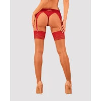 Панчохи під пояс із широким мереживом Obsessive Lacelove stockings M/L — Переглянути зображення 2