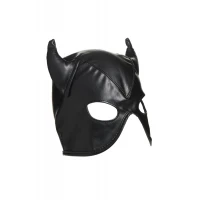Маска з рогами Master Series: Dungeon Demon Bondage Mask with Horns, чорна — Переглянути зображення 4