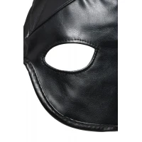 Маска з рогами Master Series: Dungeon Demon Bondage Mask with Horns, чорна — Переглянути зображення 8