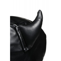 Маска з рогами Master Series: Dungeon Demon Bondage Mask with Horns, чорна — Переглянути зображення 7