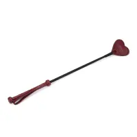 Шльопалка-сердечко Liebe Seele Wine Red Riding Crop with Heart-Shape Tip, натуральна шкіра — Просмотреть изображение 1