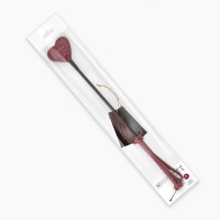 Шлепалка-сердечко Liebe Seele Wine Red Riding Crop with Heart-Shape Tip, натуральная кожа Шлепалка-сердечко Liebe Seele Wine Red Riding Crop with Heart-Shape Tip, натуральная кожа