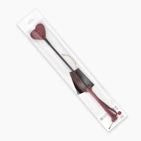 Шльопалка-сердечко Liebe Seele Wine Red Riding Crop with Heart-Shape Tip, натуральна шкіра — Просмотреть изображение 5