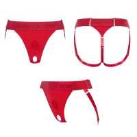 Трусики для страпона Strap-On-Me HARNAIS LINGERIE UNIQUE, One Size, червоні — Просмотреть изображение 2