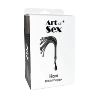 Ажурний батіг Кішка з екошкіри Art of Sex - Kani, колір чорний — Просмотреть изображение 4