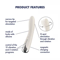 Вібратор точки G з обертанням Satisfyer Spinning Vibe 1 Beige, 2 мотори — Переглянути зображення 7