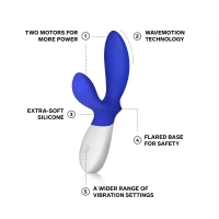 Масажер простати LELO Loki Wave Federal Blue, 2 мотори, манливий рух + стимуляція промежини — Просмотреть изображение 3