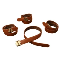 Набір фіксаторів для рук та ніг LOCKINK Hogtie Set, коричневий, ремені з натуральної шкіри — Просмотреть изображение 4