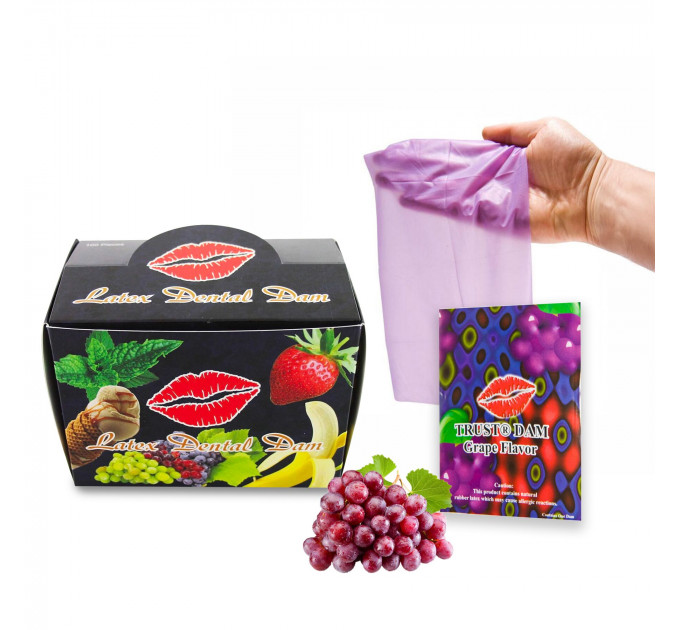 Набір латексних серветок Latex Dental Dams Grape 100 шт