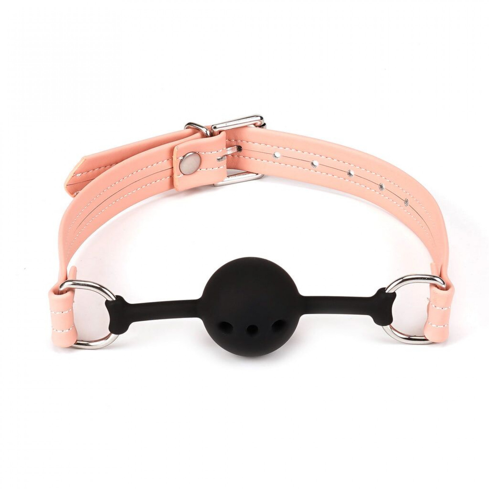 Повітропроникний кляп Liebe Seele Dark Candy Pink Ball Gag, силіконова кулька, діаметр 4,3 см