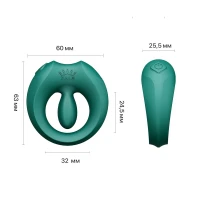 Ерекційне смарт-віброкільце Zalo Apis Turquoise Green, до 4 годин роботи, зарядний кейс — Переглянути зображення 4