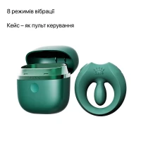 Ерекційне смарт-віброкільце Zalo Apis Turquoise Green, до 4 годин роботи, зарядний кейс — Переглянути зображення 5