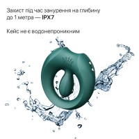 Ерекційне смарт-віброкільце Zalo Apis Turquoise Green, до 4 годин роботи, зарядний кейс — Переглянути зображення 8