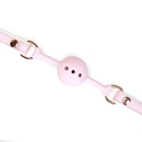 Кляп Liebe Seele White &amp; Pink Fairy Goat Leather Ball Gag — Переглянути зображення 4