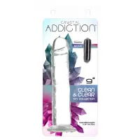 Прозорий фалоімітатор на присосці ADDICTION Vertical Dong 9″, віброкуля в подарунок — Переглянути зображення 3