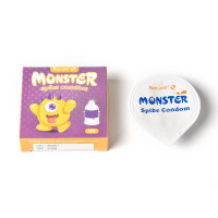 Насадка на член Recare Yellow Monster Spike Condom (презерватив з рядами пухирців та шипів)