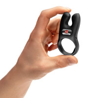 Эрекционное виброкольцо с двойной стимуляцией клитора Fun Factory NŌS CLASSIC Black, 2 мотора — Просмотреть изображение 6