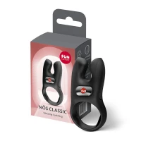 Ерекційне віброкільце з подвійною стимуляцією клітора Fun Factory NŌS CLASSIC Black, 2 мотори — Переглянути зображення 7