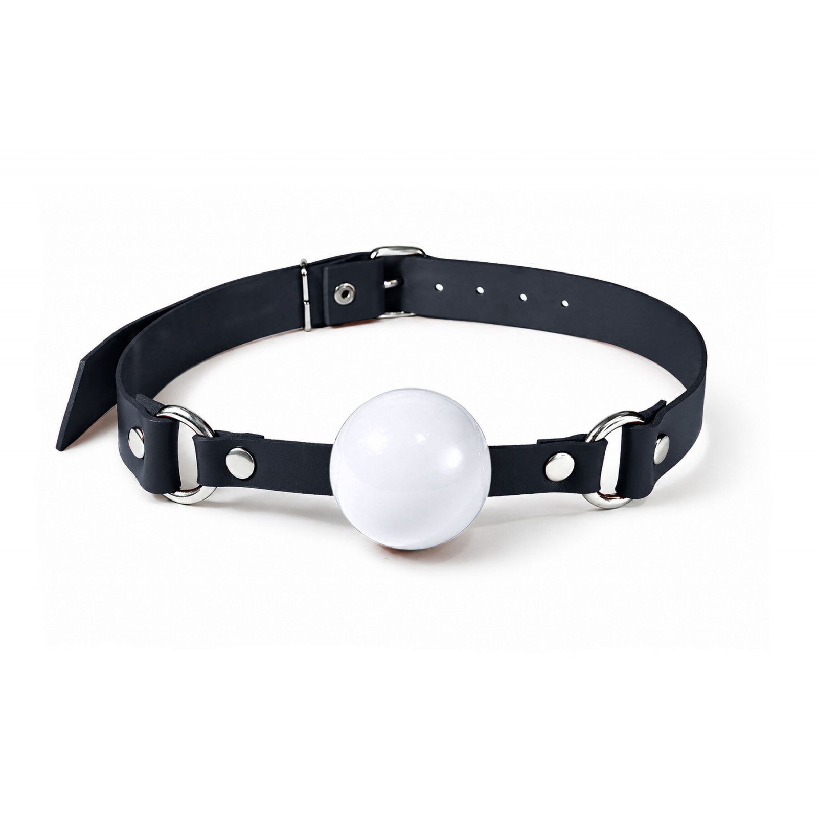 Кляп силіконовий Feral Feelings Silicon Ball Gag Black/White, чорний ремінець, біла кулька