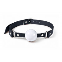 Кляп силіконовий Feral Feelings Silicon Ball Gag Black/White, чорний ремінець, біла кулька