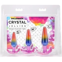 Набір анальних пробок Doc Johnson Crystal Jellies - Anal Trainer Set - Rainbow (м'яте паковання!!!) — Переглянути зображення 16