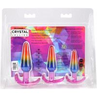 Набір анальних пробок Doc Johnson Crystal Jellies - Anal Trainer Set - Rainbow (м'яте паковання!!!) — Переглянути зображення 8