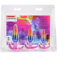 Набір анальних пробок Doc Johnson Crystal Jellies - Anal Trainer Set - Rainbow (м'яте паковання!!!) — Переглянути зображення 14