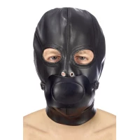 Капюшон з кляпом для БДСМ Fetish Tentation BDSM hood in leatherette with removable gag — Переглянути зображення 1