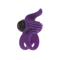 Ерекційне віброкільце Adrien Lastic Bullet Lastic Ring з язичком і щіточкою для стимуляції клітора — Переглянути зображення 1