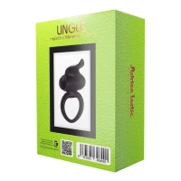 Ерекційне віброкільце Adrien Lastic Lingus Black з язичком і щіточкою для стимуляції клітора — Переглянути зображення 5