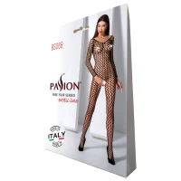 Бодістокінг Passion BS068 black, комбінезон, велика сітка, довгий рукав — Переглянути зображення 7