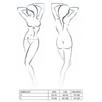 Комплект белья Passion Exclusive DEBRA SET L/XL, black, стрэпы, топ с декольте, трусики