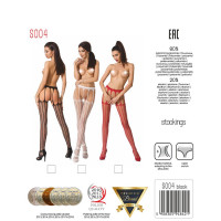 Еротичні колготки-бодістокінг Passion S004 black, імітація високих панчіх та тоненького пояска — Переглянути зображення 8