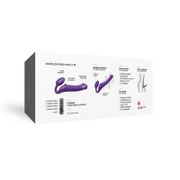 Безремінний страпон з вібрацією Strap-On-Me Vibrating Violet M, діаметр 3,8 см, пульт ДК, регульований — Переглянути зображення 8