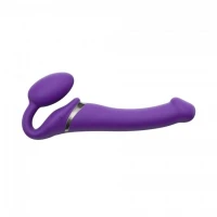 Безремінний страпон з вібрацією Strap-On-Me Vibrating Violet M, діаметр 3,8 см, пульт ДК, регульований — Переглянути зображення 5