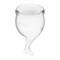 Набір менструальних чаш Satisfyer Feel Secure (transparent), 15мл і 20мл, мішечок для зберігання — Переглянути зображення 3