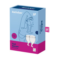 Набір менструальних чаш Satisfyer Feel Secure (transparent), 15мл і 20мл, мішечок для зберігання — Переглянути зображення 4