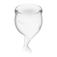 Набір менструальних чаш Satisfyer Feel Secure (transparent), 15мл і 20мл, мішечок для зберігання