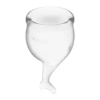 Набір менструальних чаш Satisfyer Feel Secure (transparent), 15мл і 20мл, мішечок для зберігання — Переглянути зображення 2