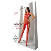 Бодістокінг з імітацією панчох Passion BS079 red — Переглянути зображення 5