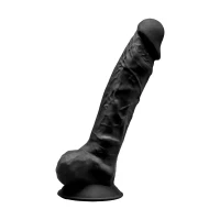 Фалоімітатор SilexD Tomas Black (MODEL 1 size 9in), двошаровий, силікон + Silexpan, діаметр 4,9см — Просмотреть изображение 1