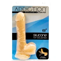 Фалоімітатор із пам’яттю форми, на присосці ADDICTION — DAVID 8″ Silicone Dong, віброкуля в подаруно — Переглянути зображення 4