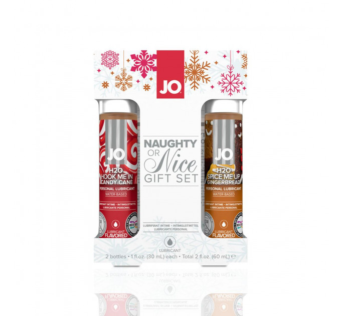 Набір лубрикантів JO Naughty or Nice Gift Set – Candy Cane & Gingerbread (2×30 мл)