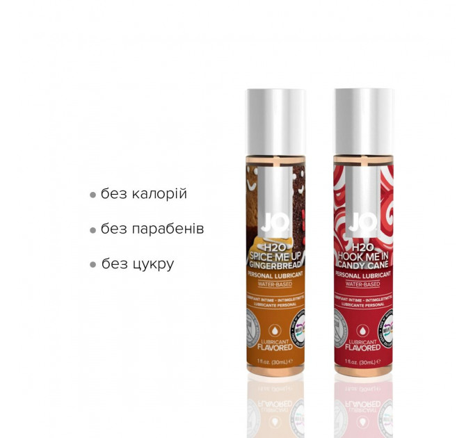 Набір лубрикантів JO Naughty or Nice Gift Set – Candy Cane & Gingerbread (2×30 мл)