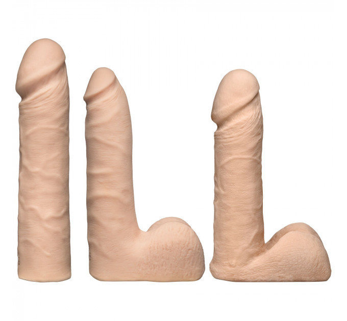 Набір для страпона Doc Johnson Vac-U-Lock VIBRATING Dual Density ULTRASKYN Set: діаметр 3×3,8 см