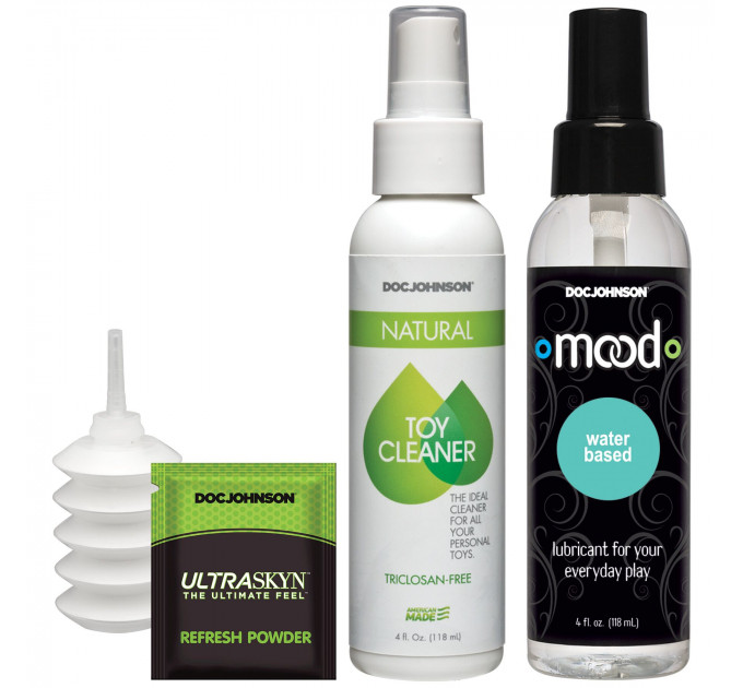 Набір для страпона Doc Johnson Vac-U-Lock VIBRATING Dual Density ULTRASKYN Set: діаметр 3×3,8 см