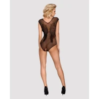 Бодістокінг із великої сітки з мереживом Obsessive B112 teddy XL/XXL, чорний, з доступом — Переглянути зображення 4
