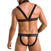 Комплект чоловічої білизни з кріпленнями Passion 043 JACOB XXL/XXXL Black, труси, шлейки — Переглянути зображення 2
